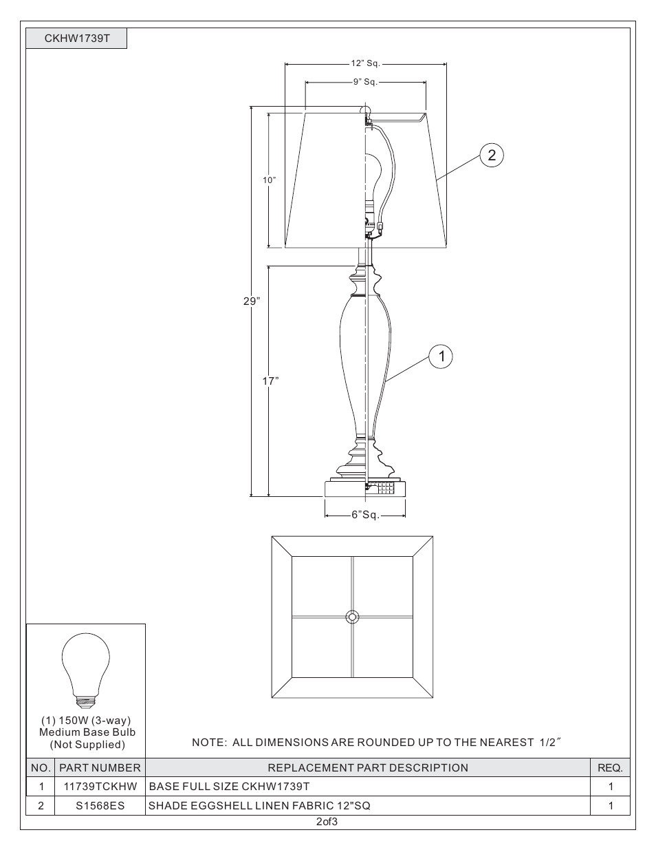 Quoizel CKHW1739T Harpswell User Manual | Page 2 / 3