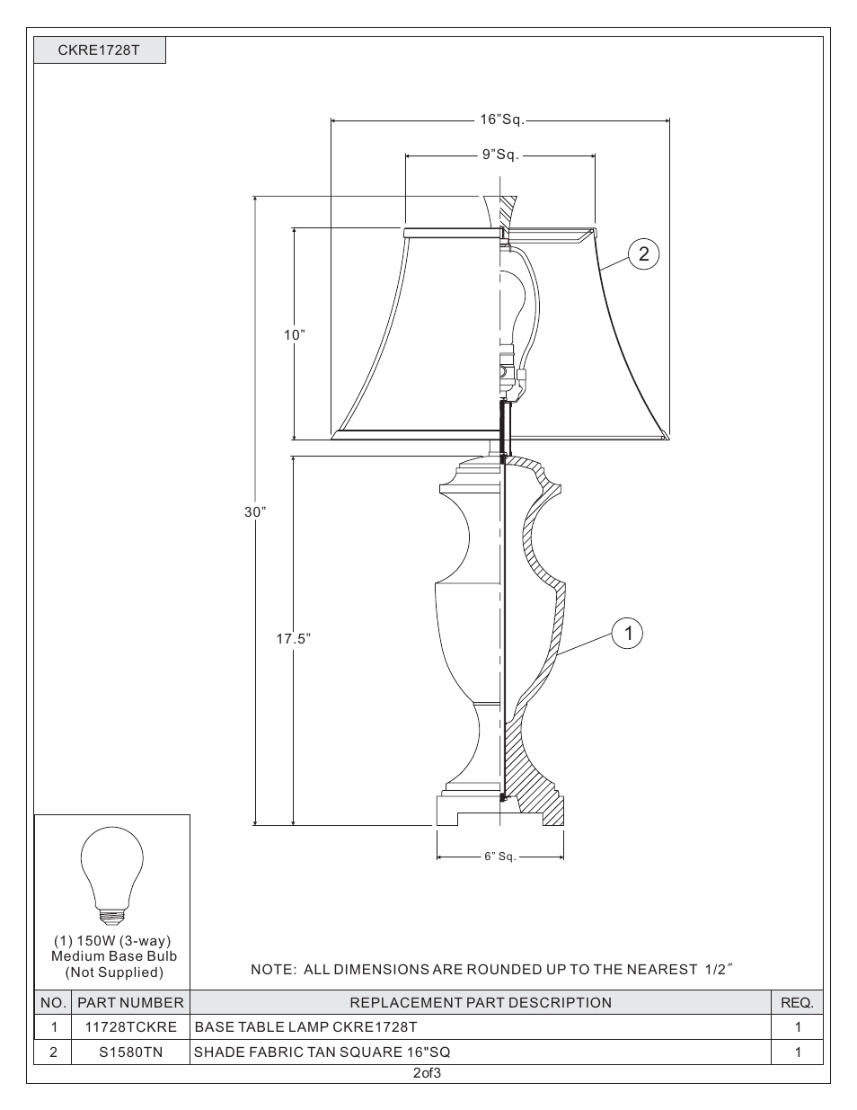 Quoizel CKRE1728T Meret User Manual | Page 2 / 3