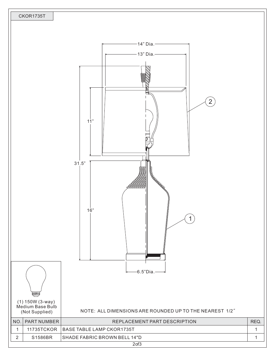 Quoizel CKOR1735T Moors User Manual | Page 2 / 3