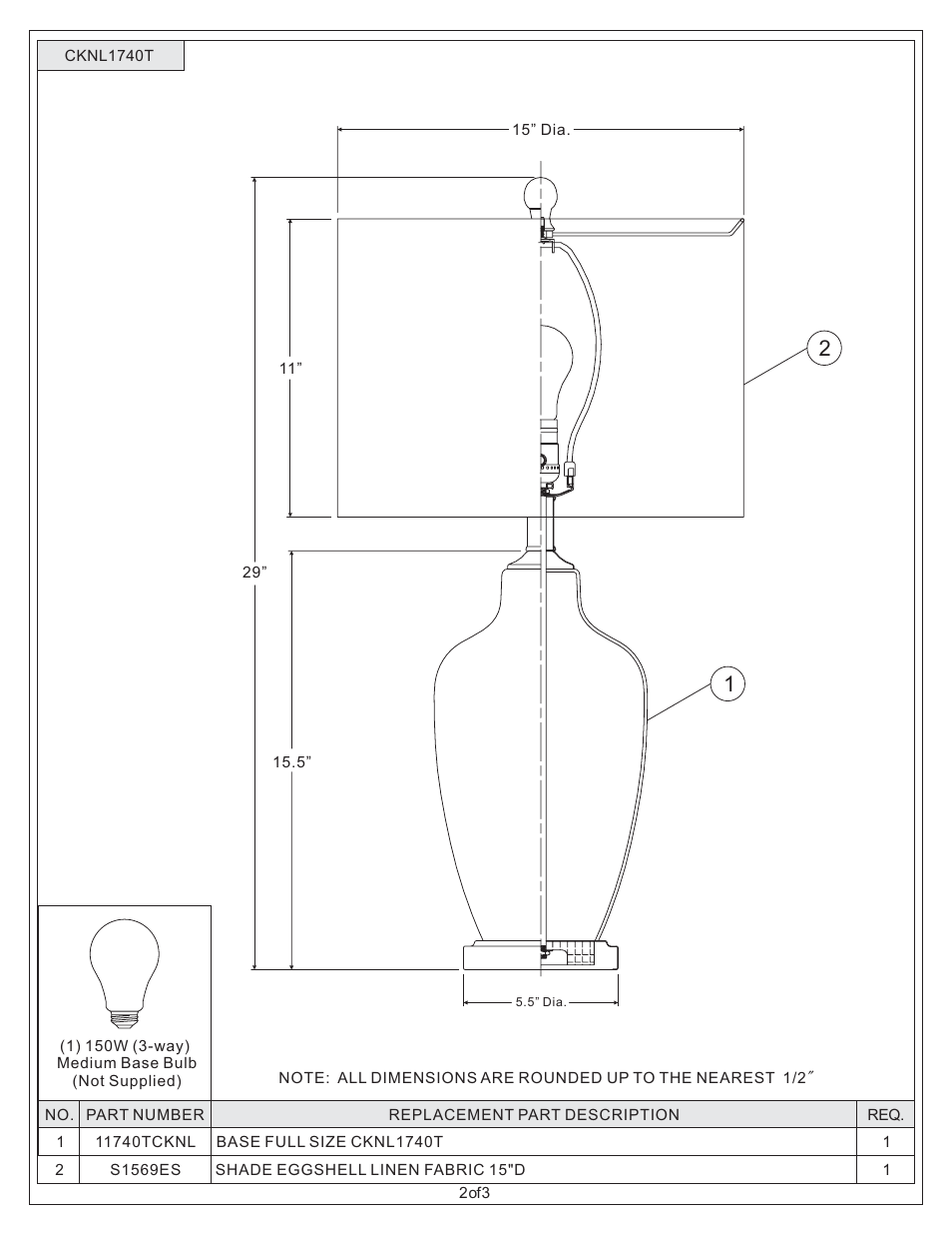 Quoizel CKNL1740T Nicolls User Manual | Page 2 / 3