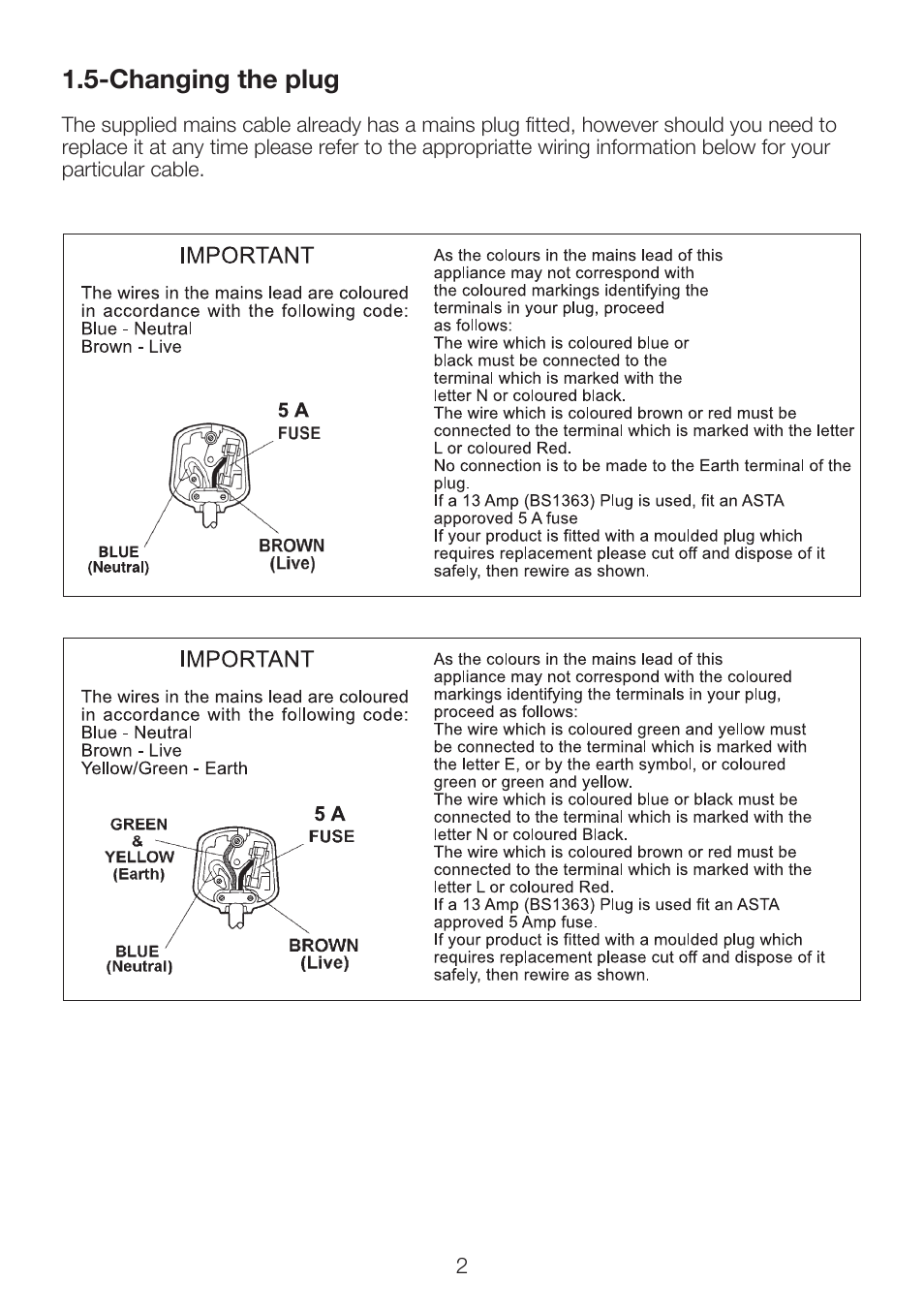 Changing the plug | Beko 37WLU550FHID User Manual | Page 4 / 37