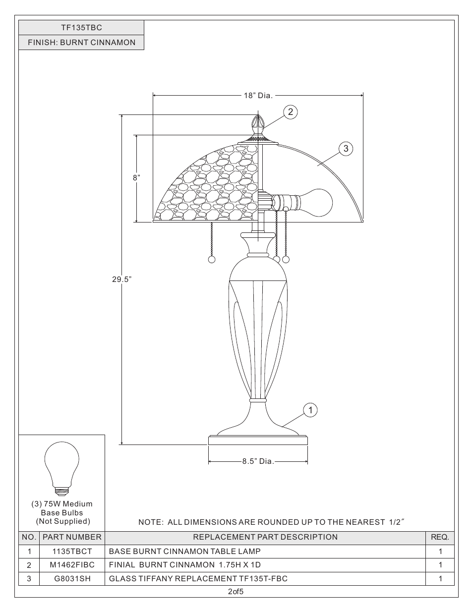 Quoizel TF135TBC Pomez User Manual | Page 2 / 5