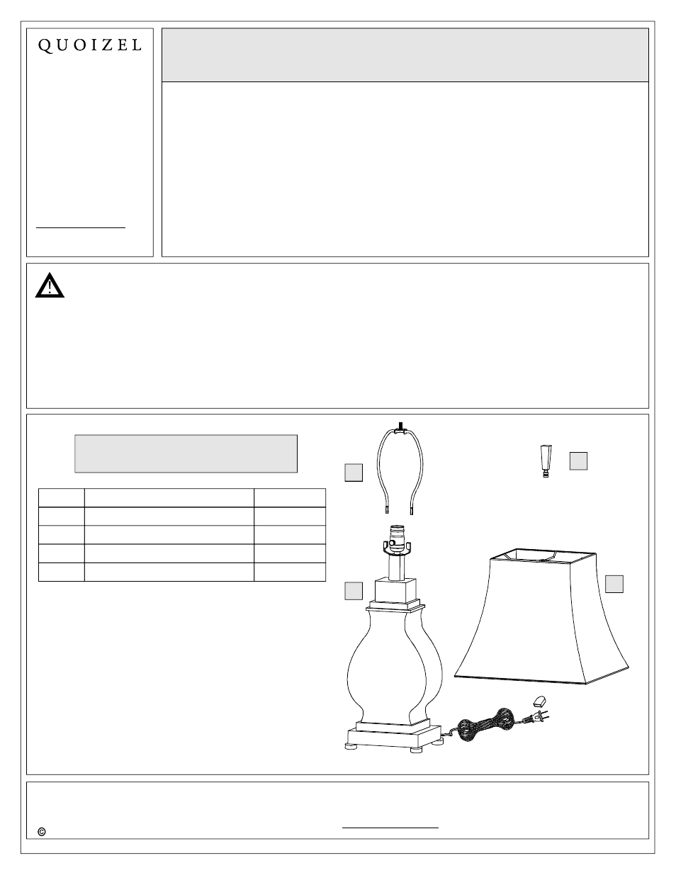 Quoizel CKSA1724T Saratoga User Manual | 3 pages