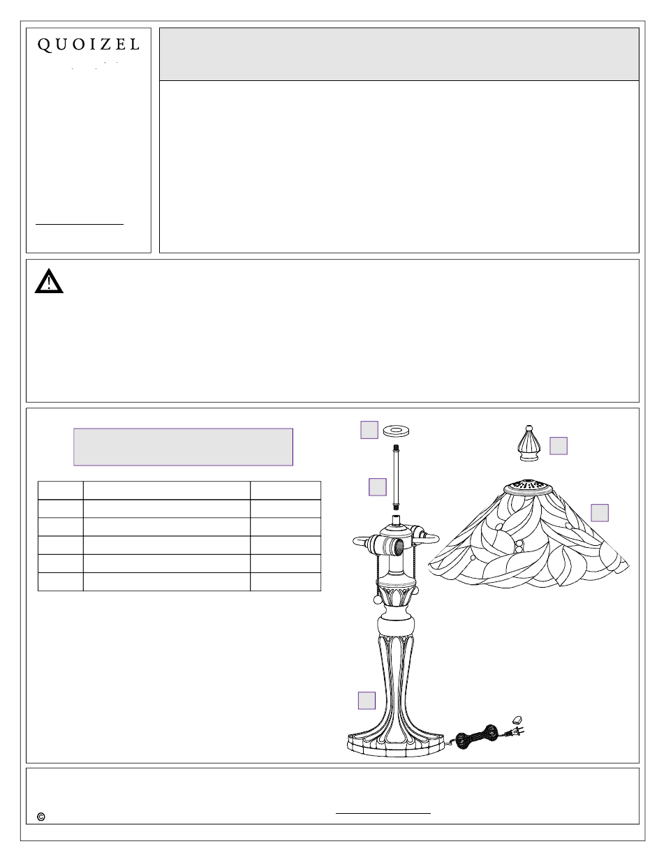 Quoizel TF1428T Tiffany User Manual | 3 pages