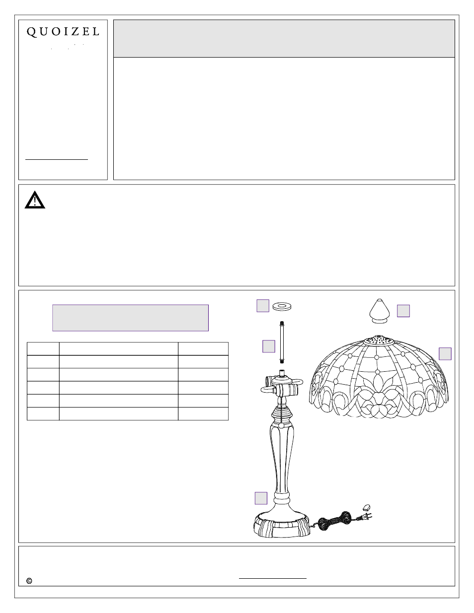 Quoizel TF1440TRS Tiffany User Manual | 3 pages