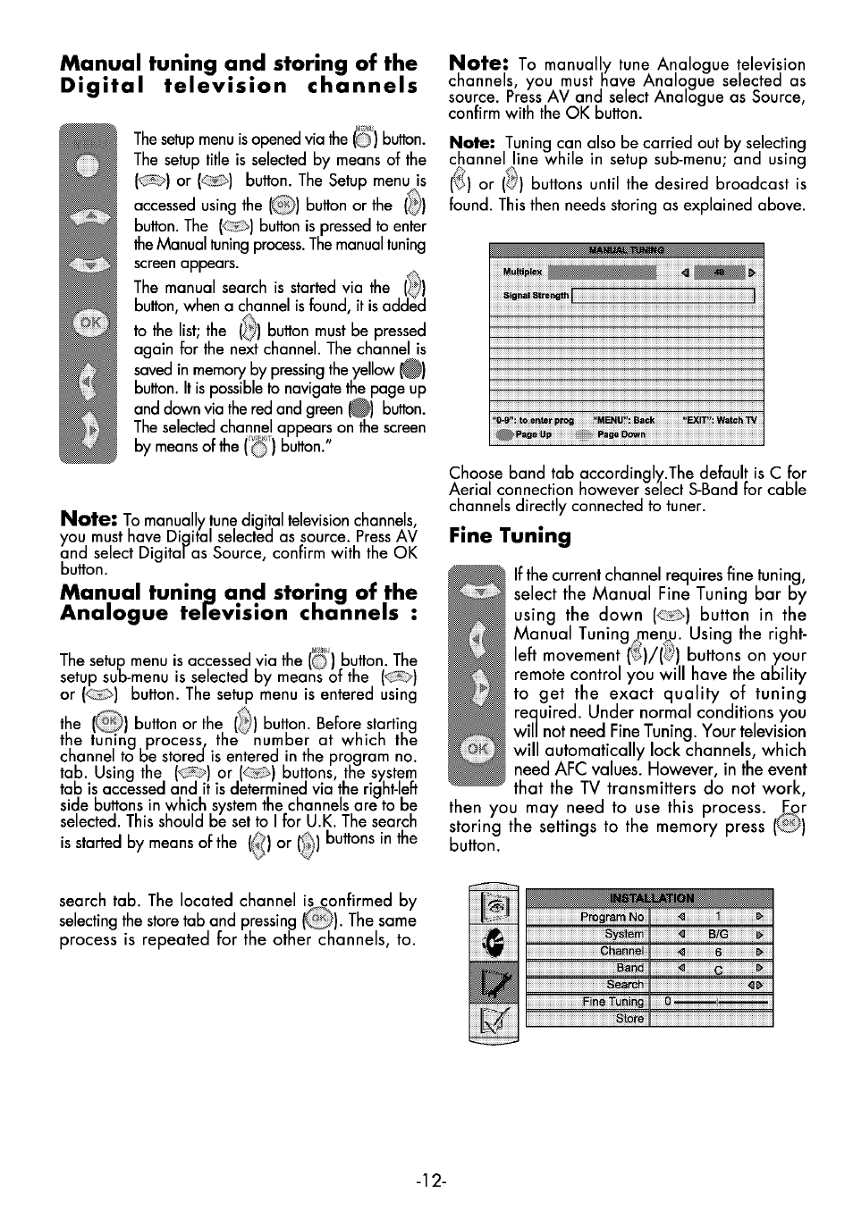 Fine tuning | Beko 32WLA530HID User Manual | Page 12 / 36