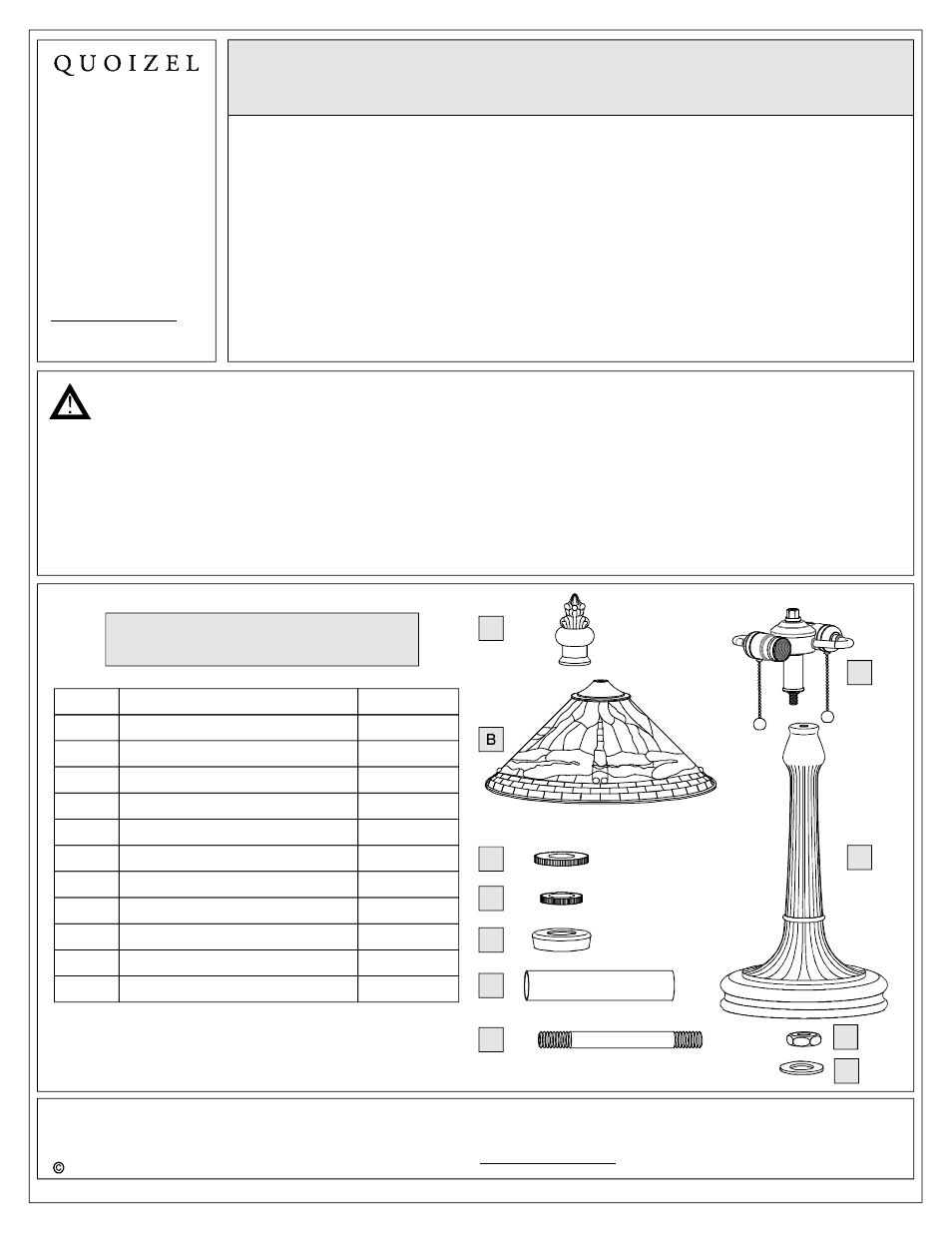 Quoizel TF1508TVB Tiffany User Manual | 4 pages