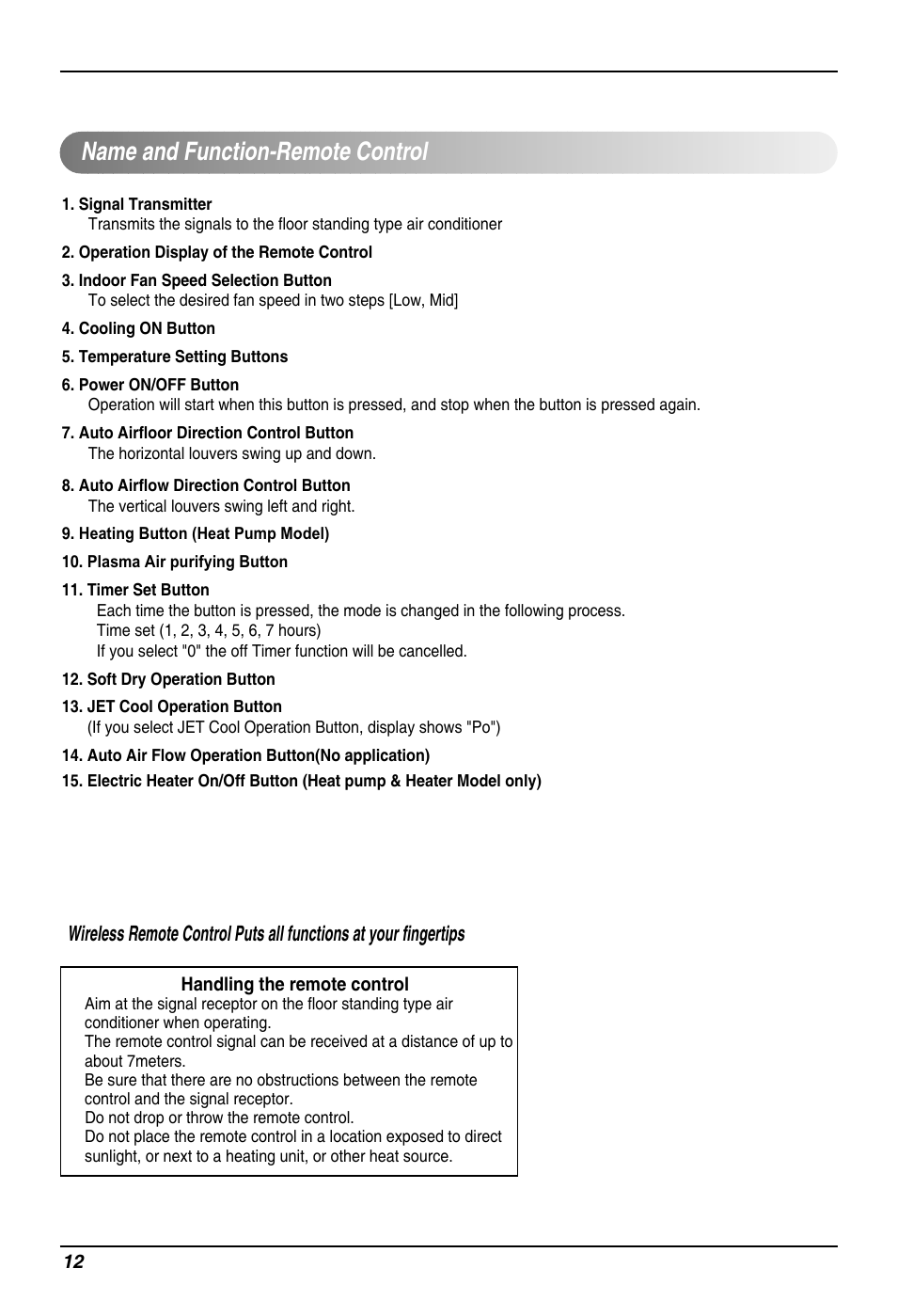 Name and function-remote control | Beko LG-BKE 9300 D User Manual | Page 12 / 26