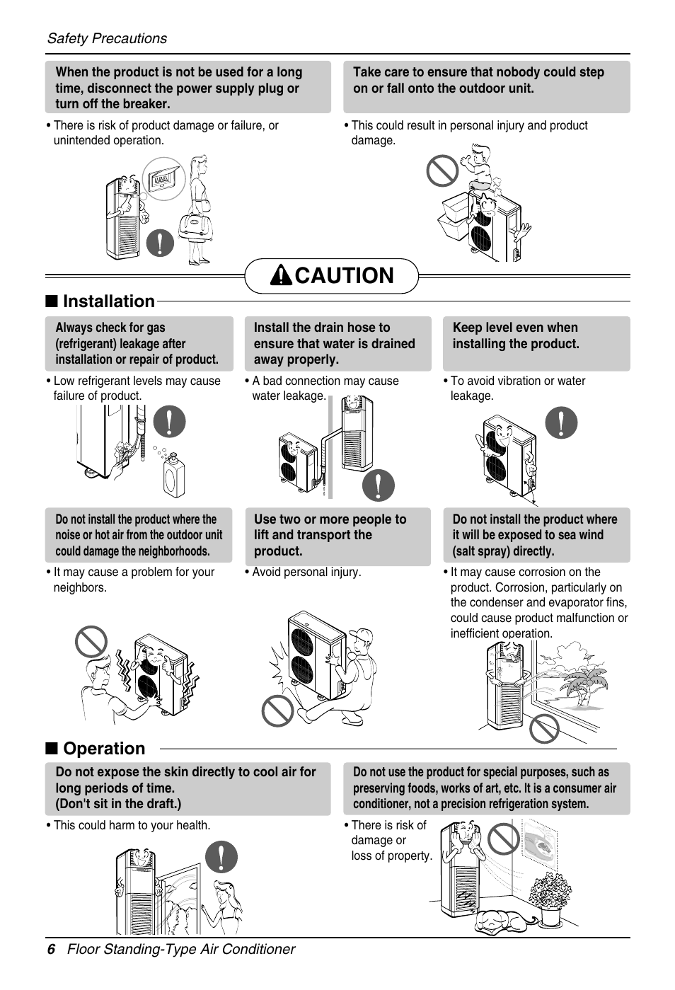 Caution, Installation, Operation | Beko LG-BKE 9300 D User Manual | Page 6 / 26