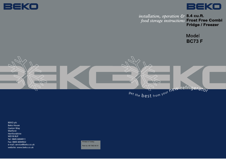 Beko BC73 F User Manual | 25 pages