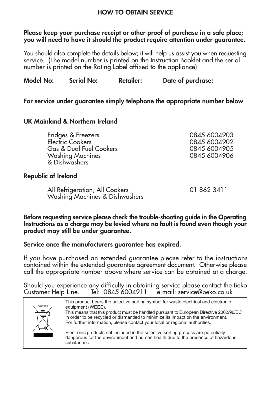 Beko BC73 F User Manual | Page 25 / 25