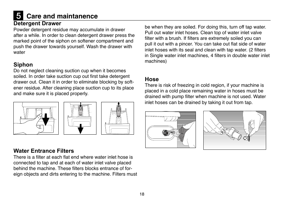 5 care and maintanence | Beko D 5081 BS User Manual | Page 18 / 24