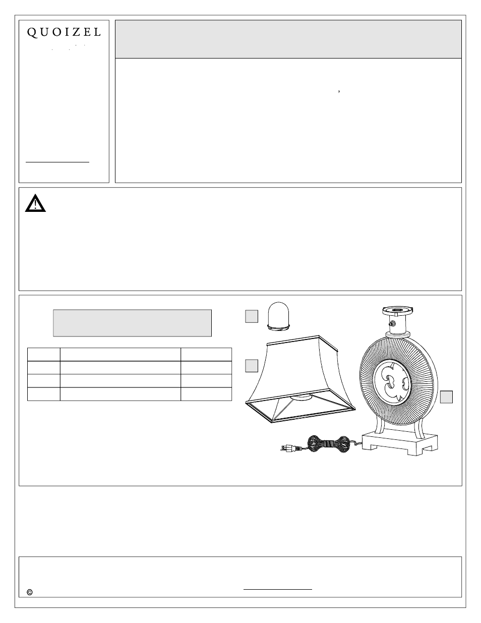 Quoizel CKTN1742T Torrin User Manual | 3 pages