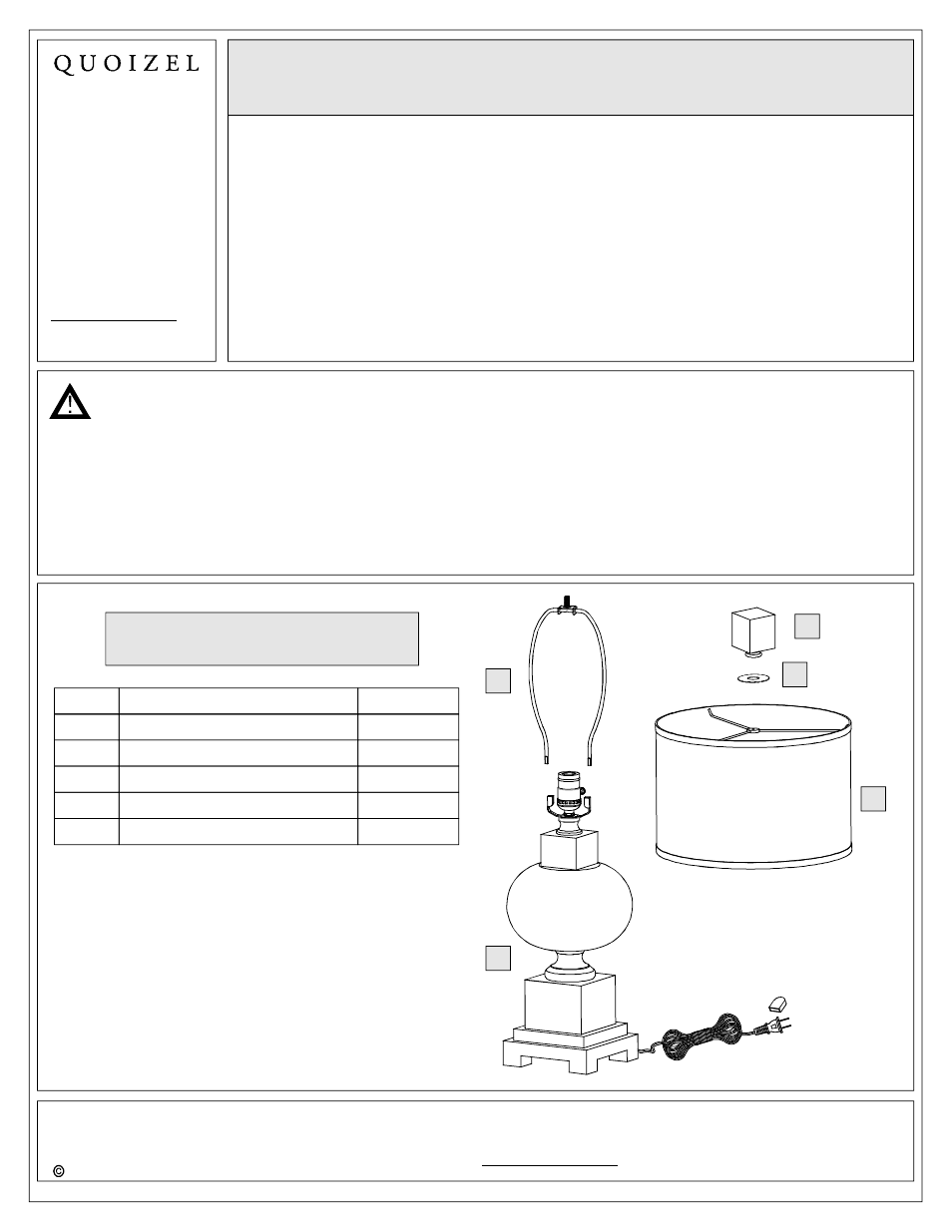 Quoizel CKWH1747T Winhall User Manual | 3 pages