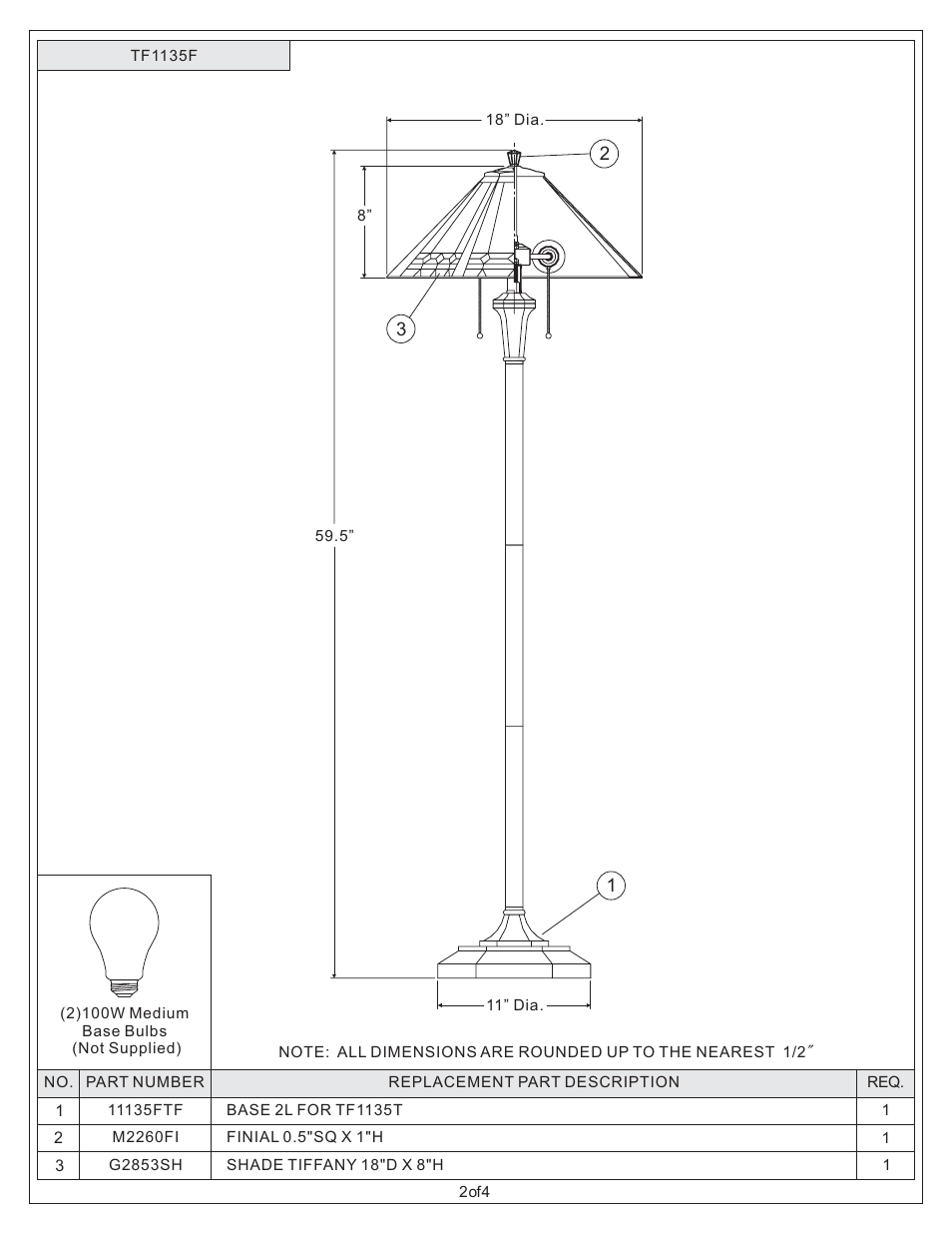 Quoizel TF1135F Arden User Manual | Page 2 / 4