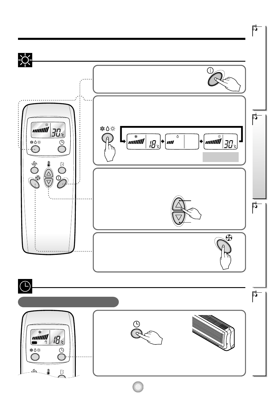 Off timer control setting, Heating operation(heat pump model only), Press the off time button | Beko LG-BKE 4600 D User Manual | Page 9 / 15