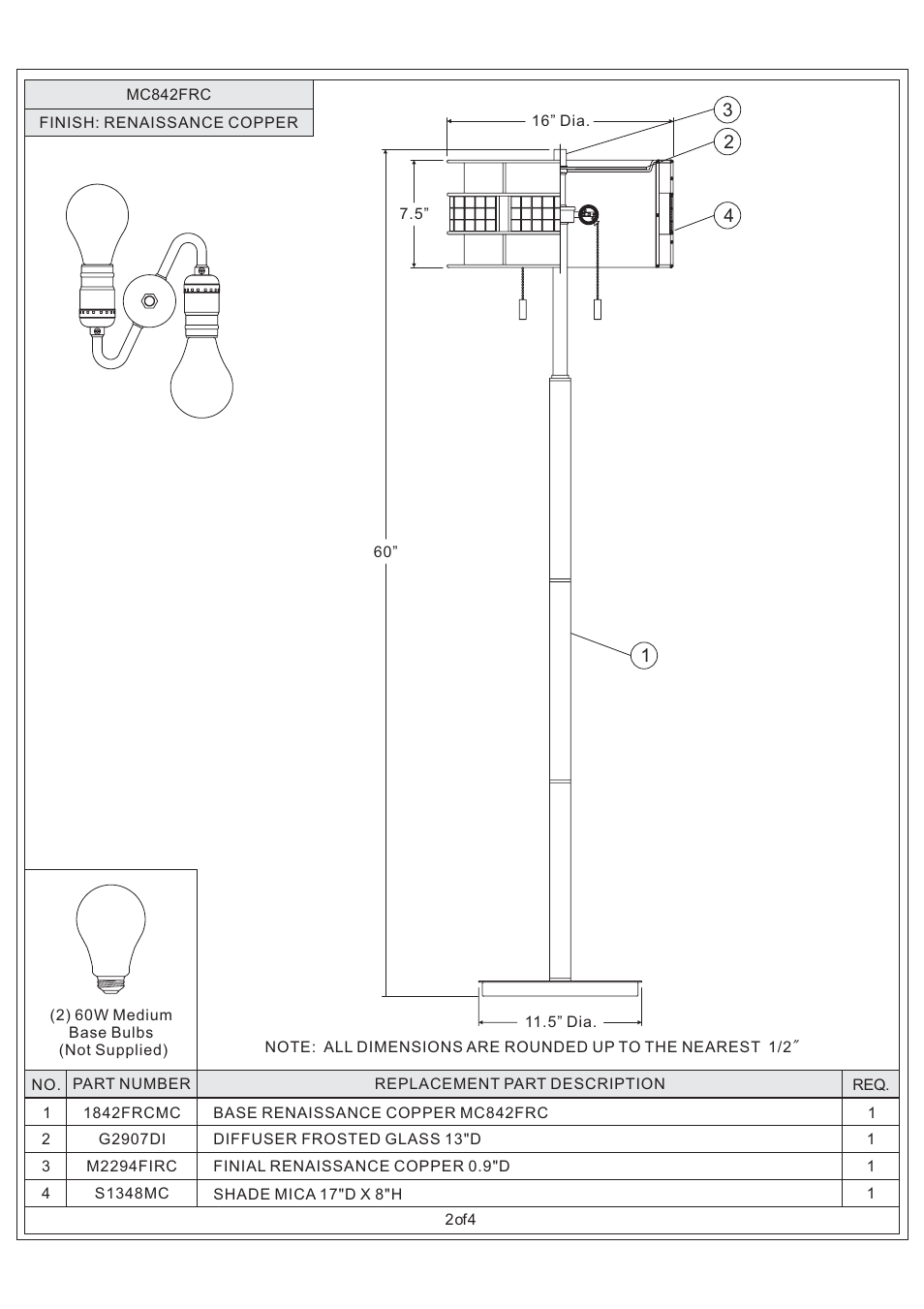 Quoizel MC842FRC Laguna User Manual | Page 2 / 4