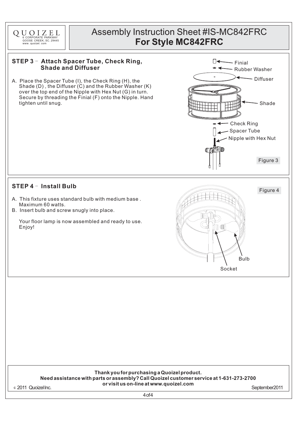 Quoizel MC842FRC Laguna User Manual | Page 4 / 4