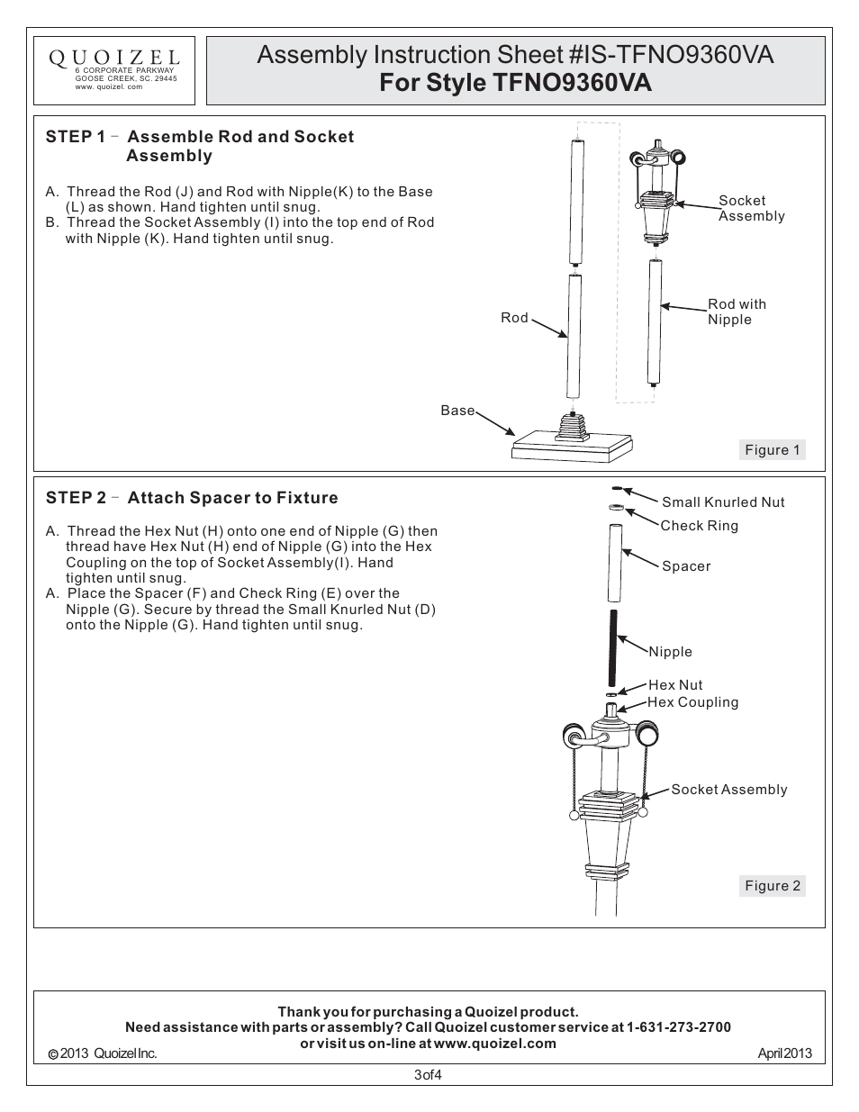 Quoizel TFNO9360VA Navajo User Manual | Page 3 / 4