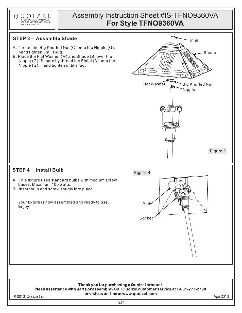 Quoizel TFNO9360VA Navajo User Manual | Page 4 / 4