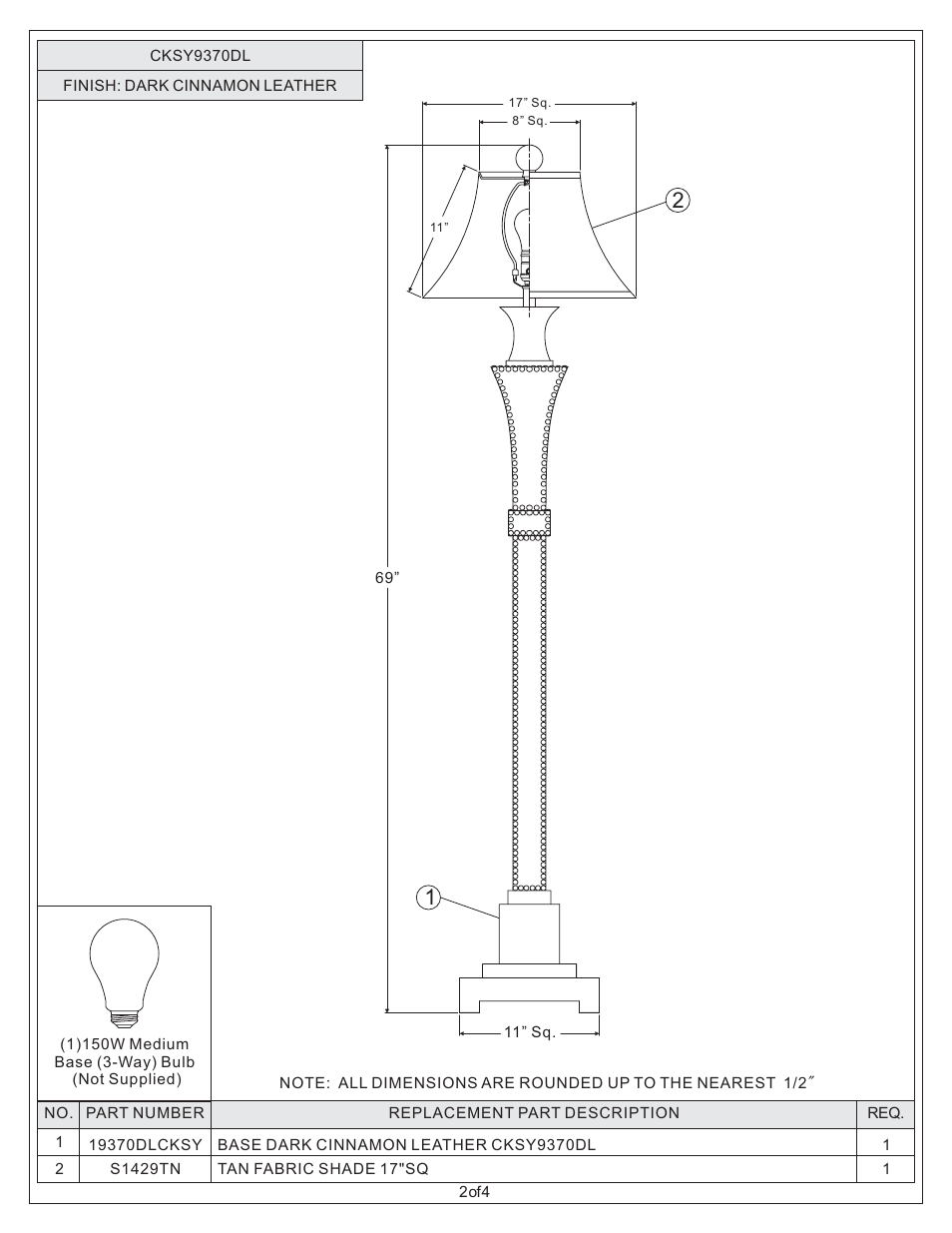 Quoizel CKSY9370DL Stanley User Manual | Page 2 / 4