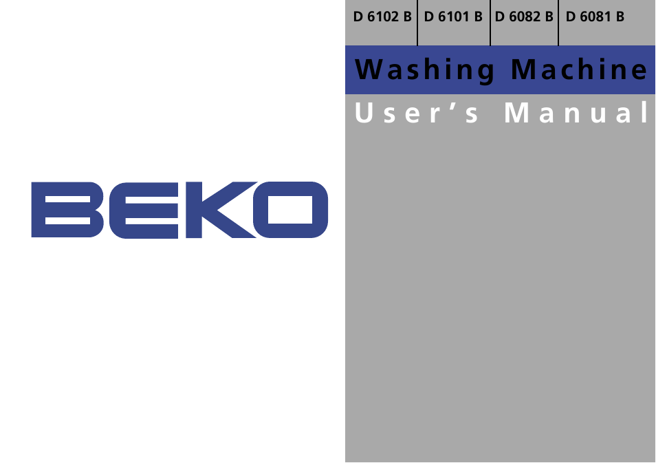 Beko D 6102 B User Manual | 24 pages