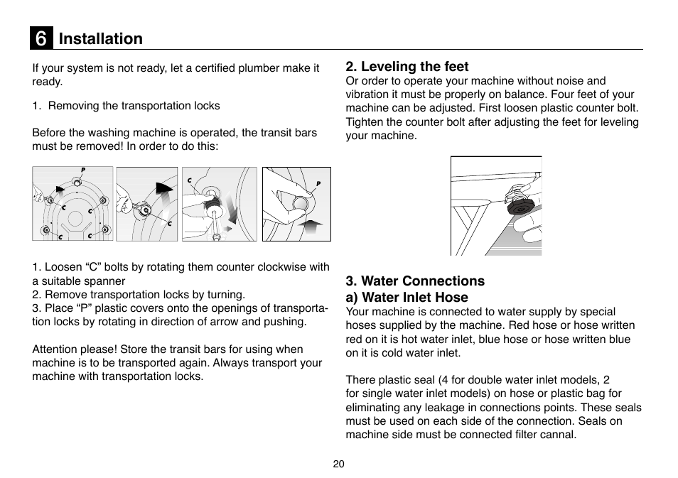 Installation | Beko D 6102 B User Manual | Page 20 / 24