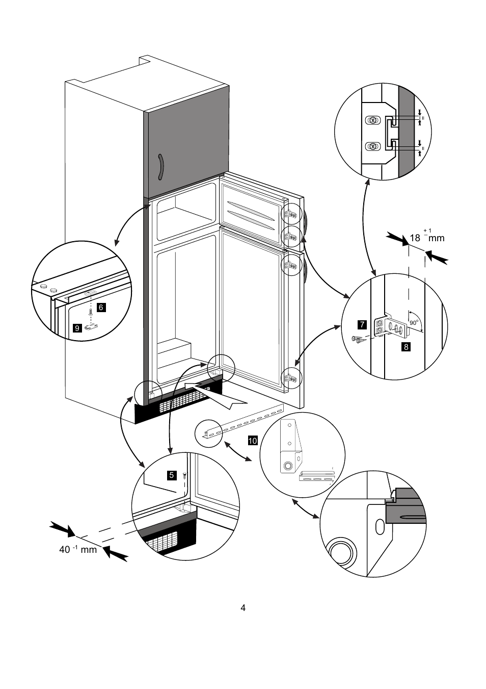 18 mm | Beko BK 8182 User Manual | Page 17 / 18