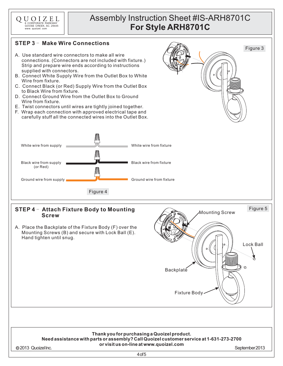 Quoizel ARH8701C Aldrich User Manual | Page 4 / 5