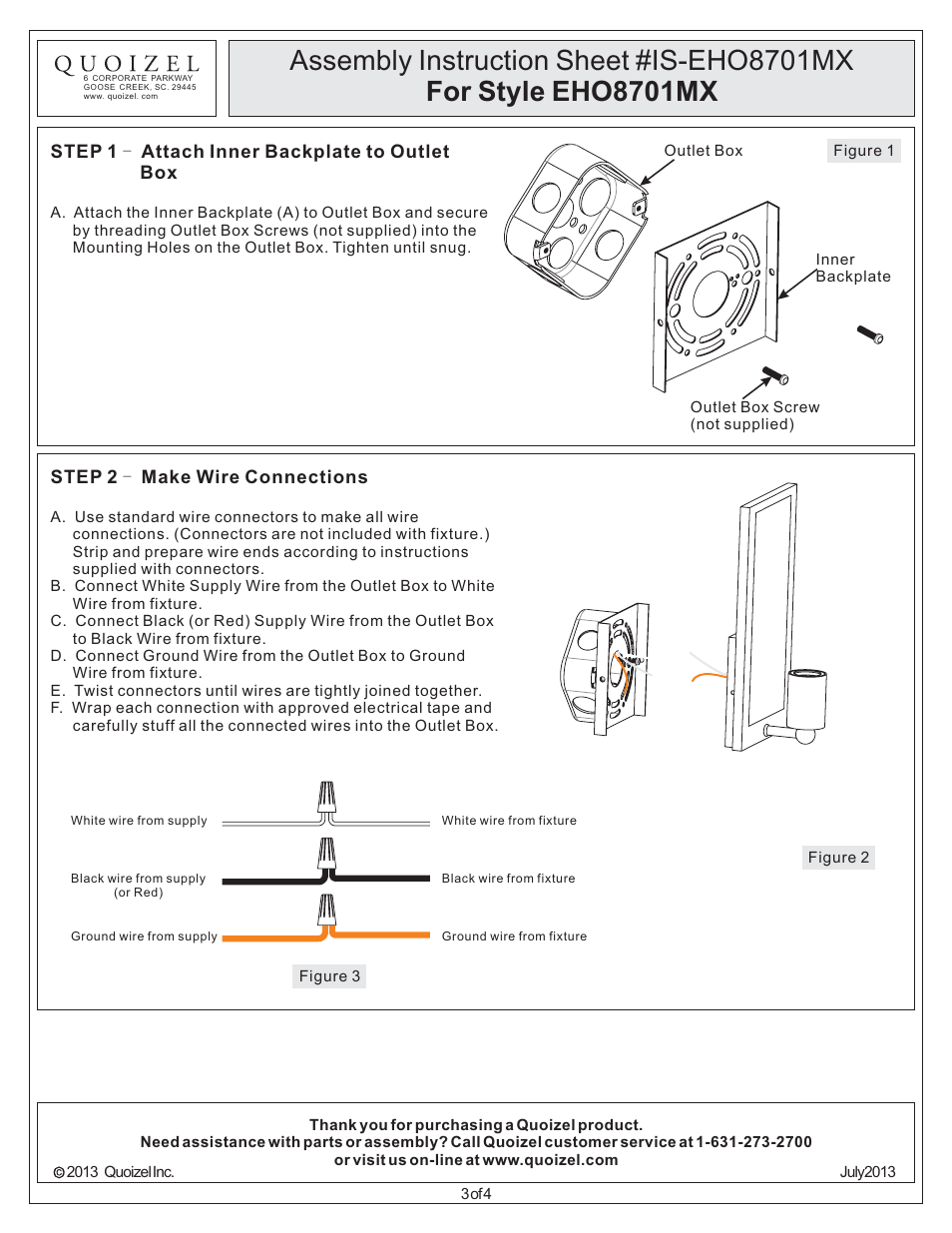 Quoizel EHO8701MX Echo User Manual | Page 3 / 4