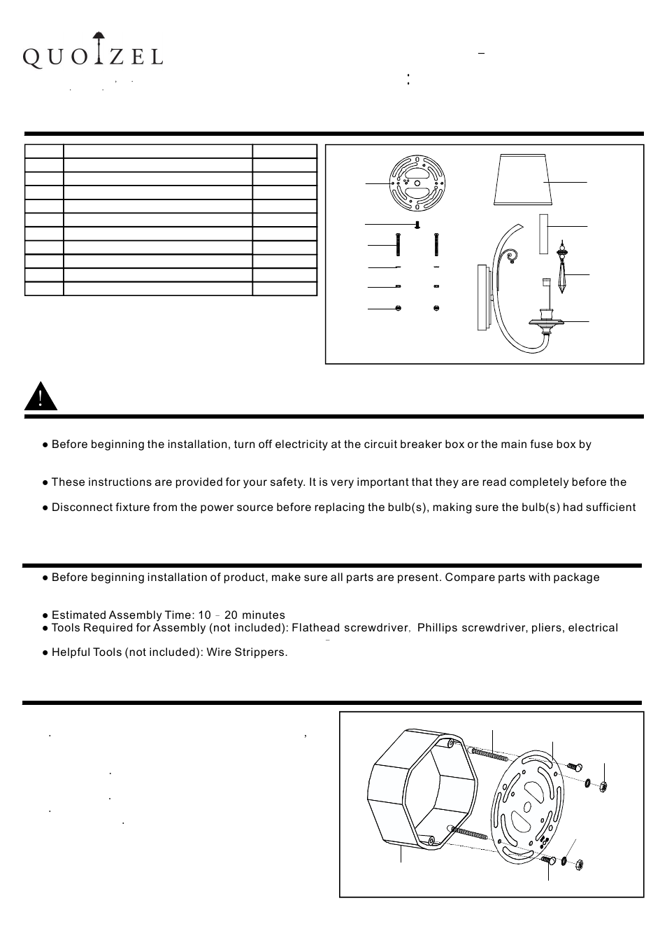 Quoizel KD8701MM Kendra User Manual | 2 pages