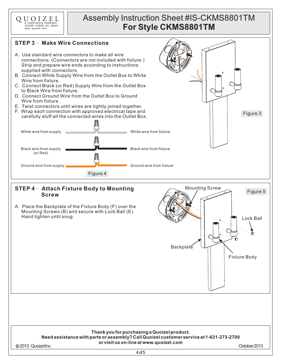 Quoizel CKMS8801TM Marisol User Manual | Page 4 / 5