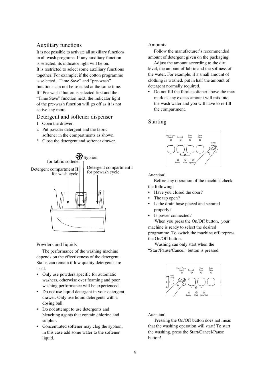 Beko WMA 520 S User Manual | Page 10 / 20