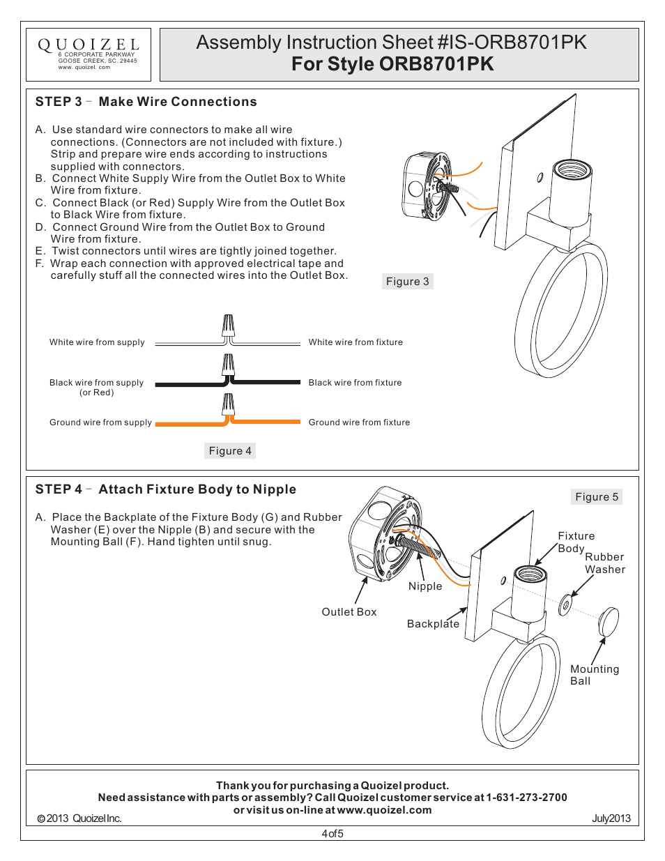 Quoizel ORB8701PK Orbital User Manual | Page 4 / 5