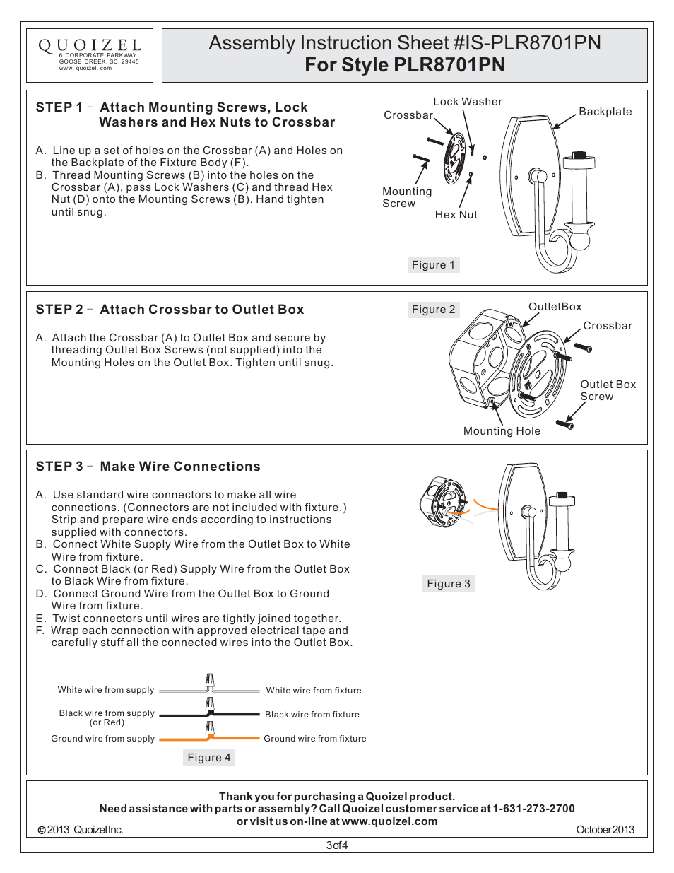 Quoizel PLR8701PN Palmer User Manual | Page 3 / 4