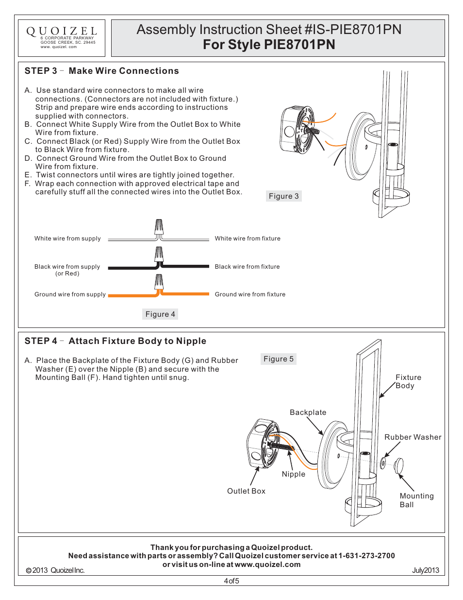 Quoizel PIE8701PN Pier User Manual | Page 4 / 5