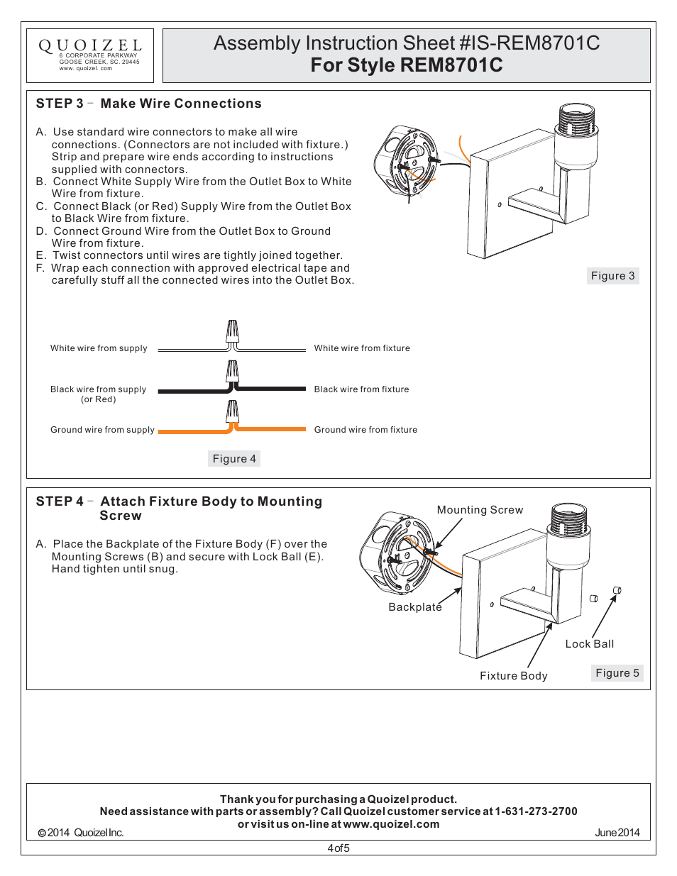 Quoizel REM8701C Remi User Manual | Page 4 / 5