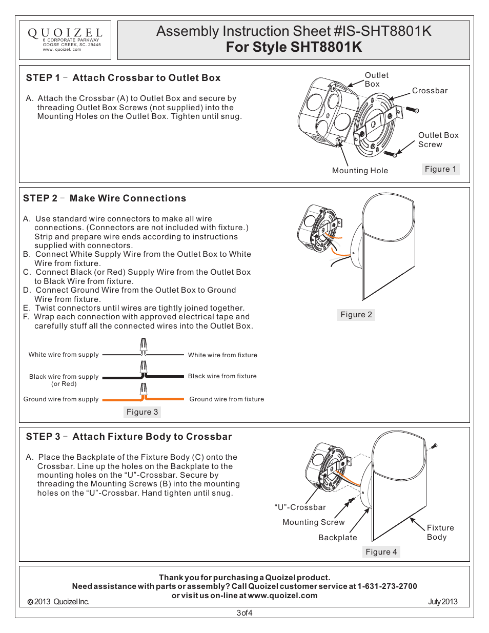 Quoizel SHT8801K Sheath User Manual | Page 3 / 4