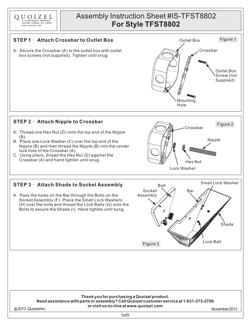 Quoizel TFST8802 Stephen User Manual | Page 3 / 5