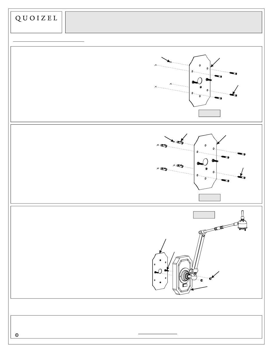 Assembly instruction sheet #is-tf8156z, For style tf8156z, For wall mount portable | Quoizel TF8156Z Tiffany User Manual | Page 3 / 6