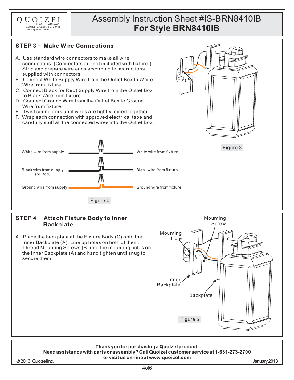 Quoizel BRN8410IB Byron User Manual | Page 4 / 6