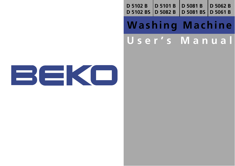 Beko D 5101 B User Manual | 24 pages