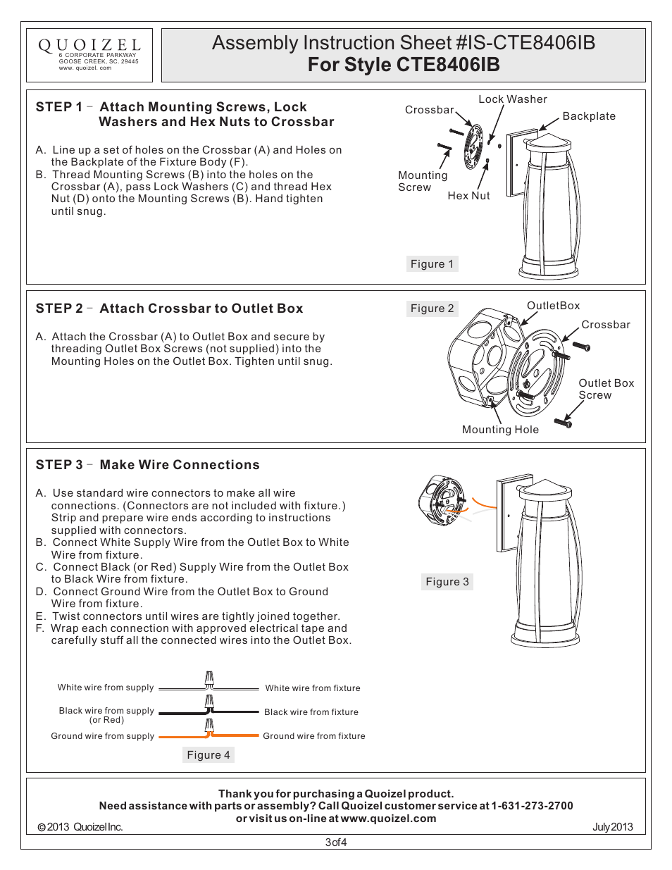 Quoizel CTE8406IB Captree User Manual | Page 3 / 4