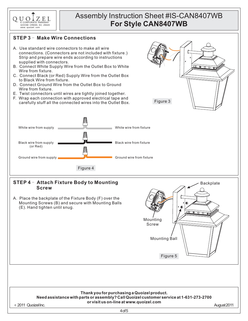 Quoizel CAN8407WB Carson User Manual | Page 4 / 5