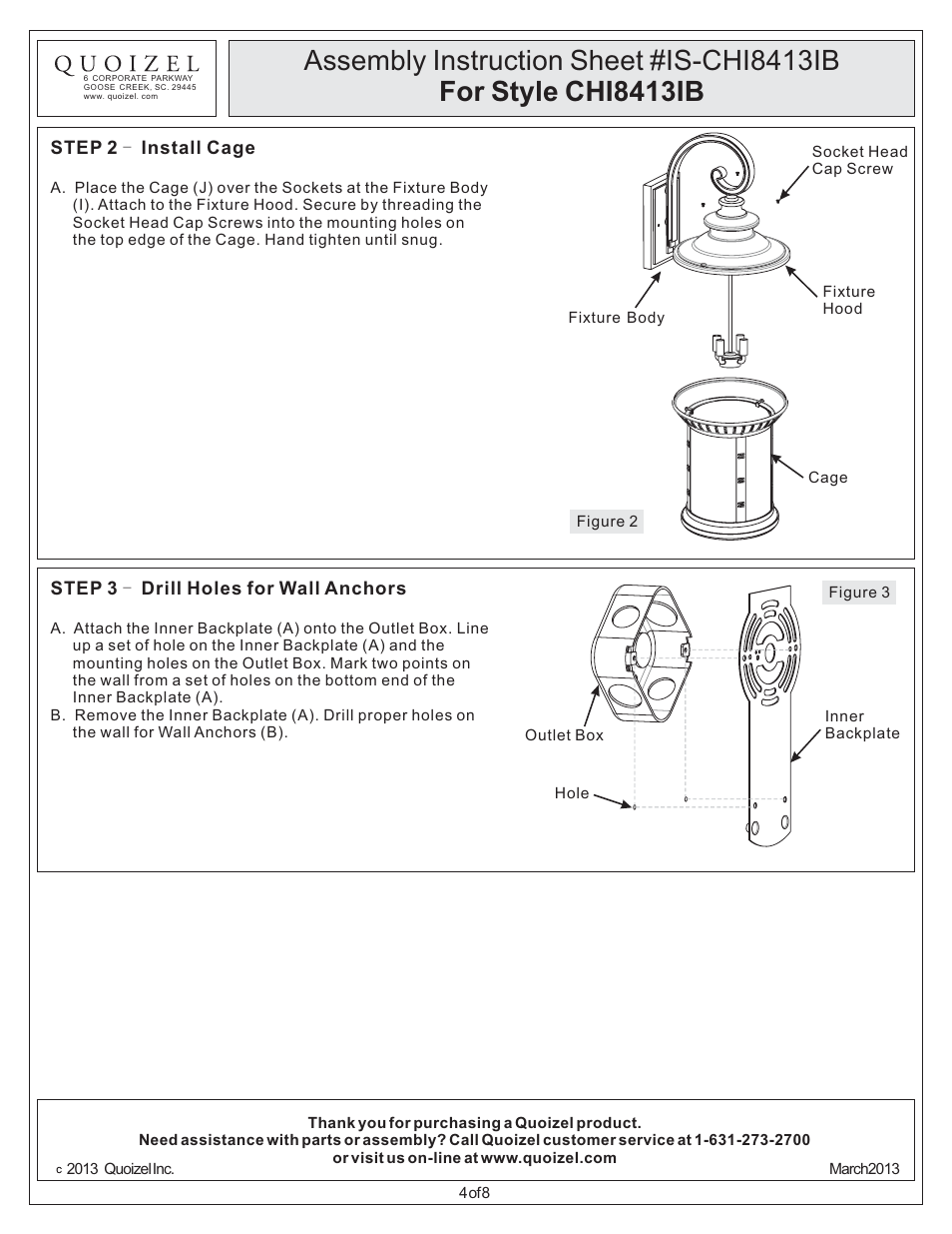 Quoizel CHI8413IB Chimera User Manual | Page 4 / 8