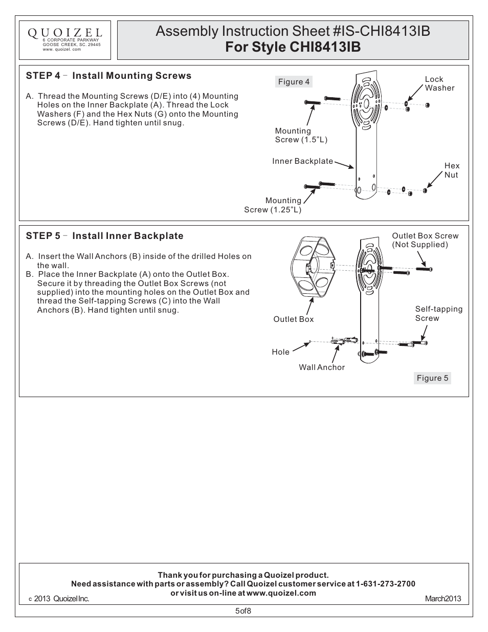 Quoizel CHI8413IB Chimera User Manual | Page 5 / 8