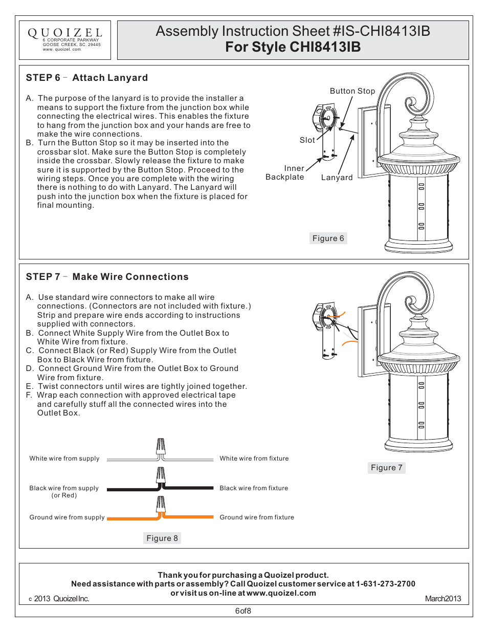 Quoizel CHI8413IB Chimera User Manual | Page 6 / 8