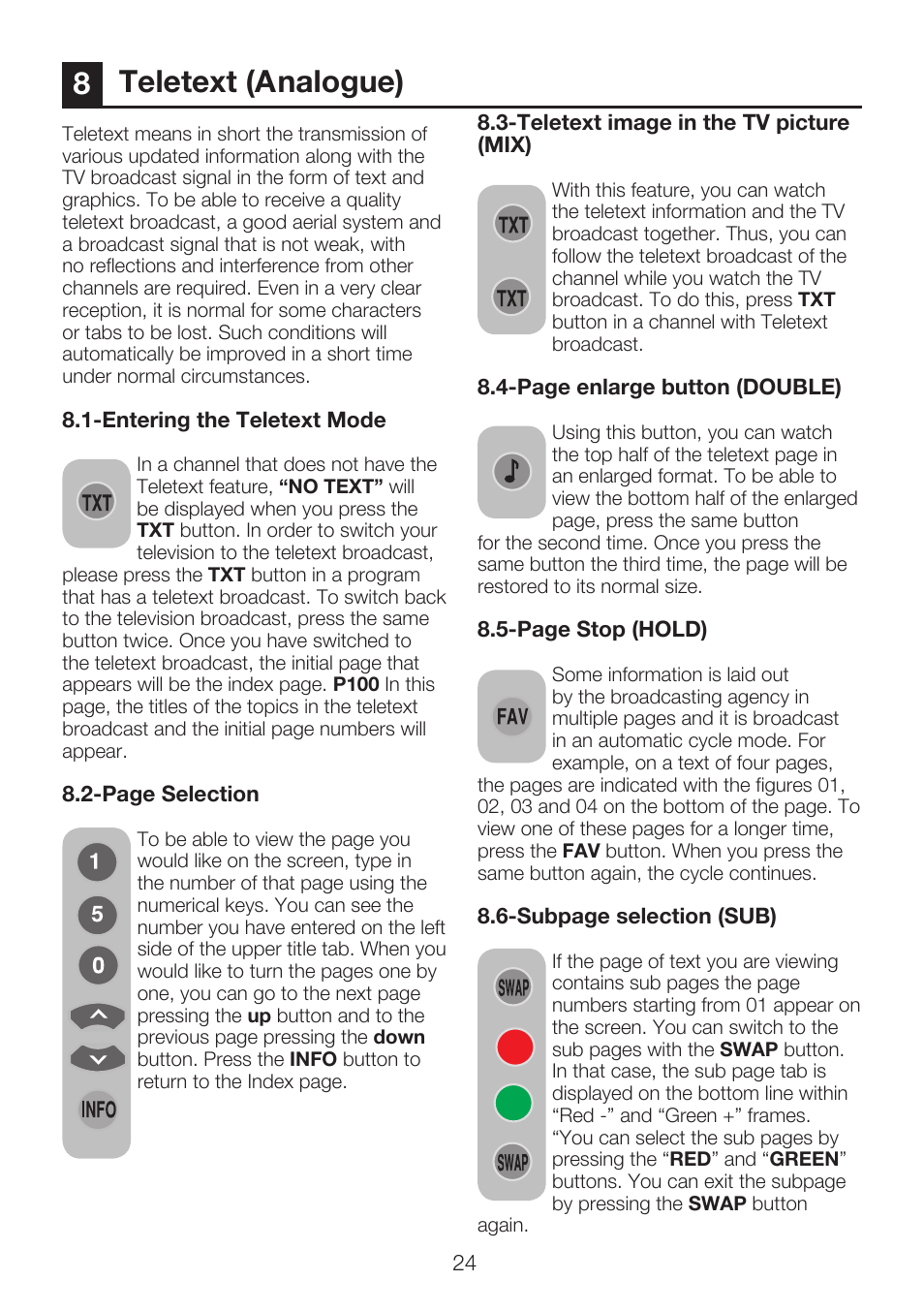 Teletext (a nalogue) | Beko 40WLU530HID User Manual | Page 26 / 36
