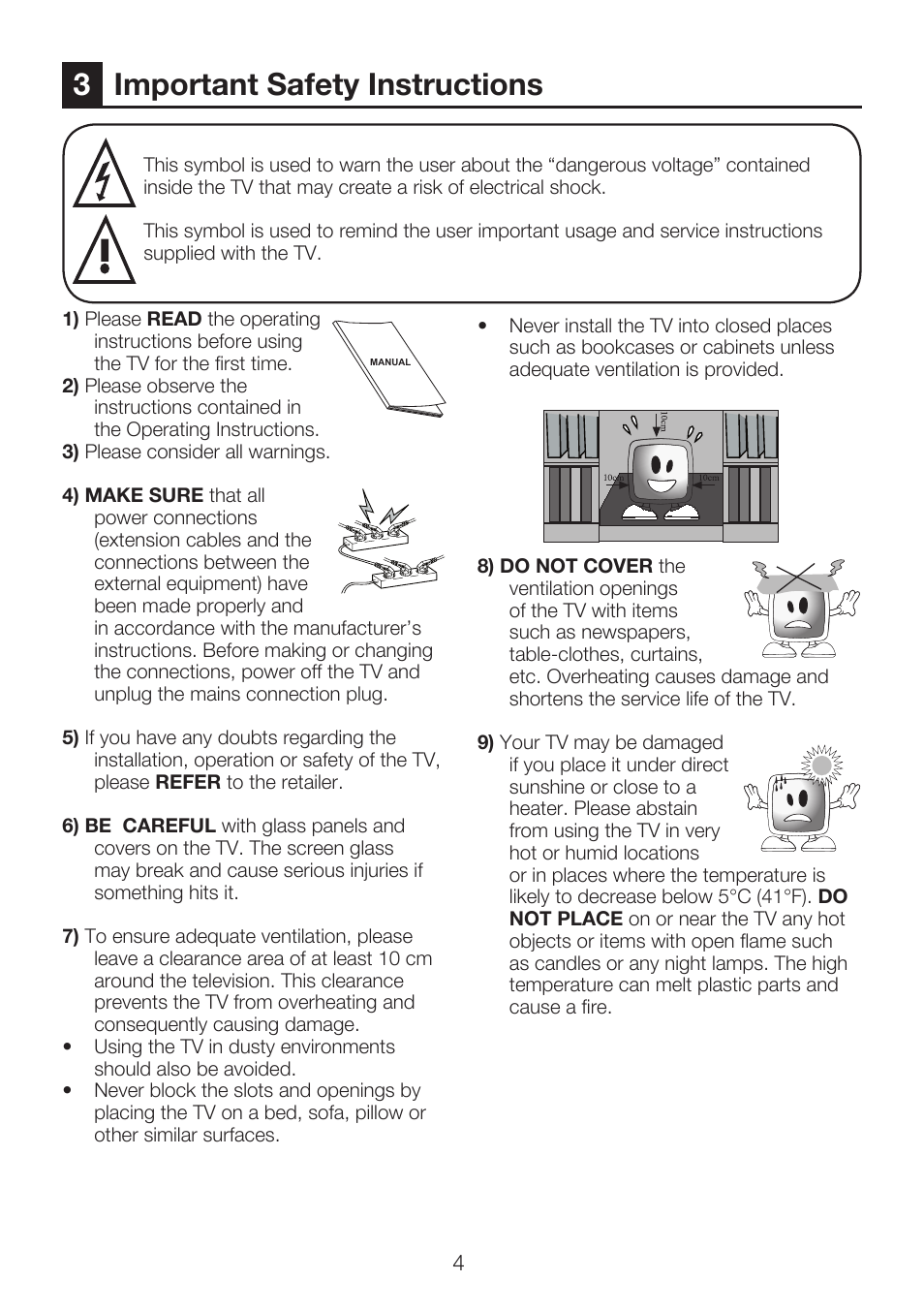 Important safety instructions | Beko 40WLU530HID User Manual | Page 6 / 36