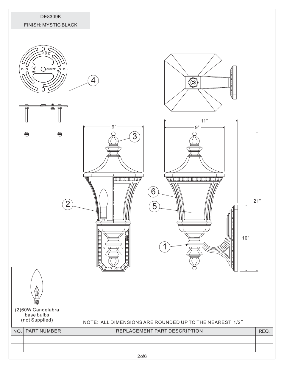 Quoizel DE8309K Devon User Manual | Page 2 / 6